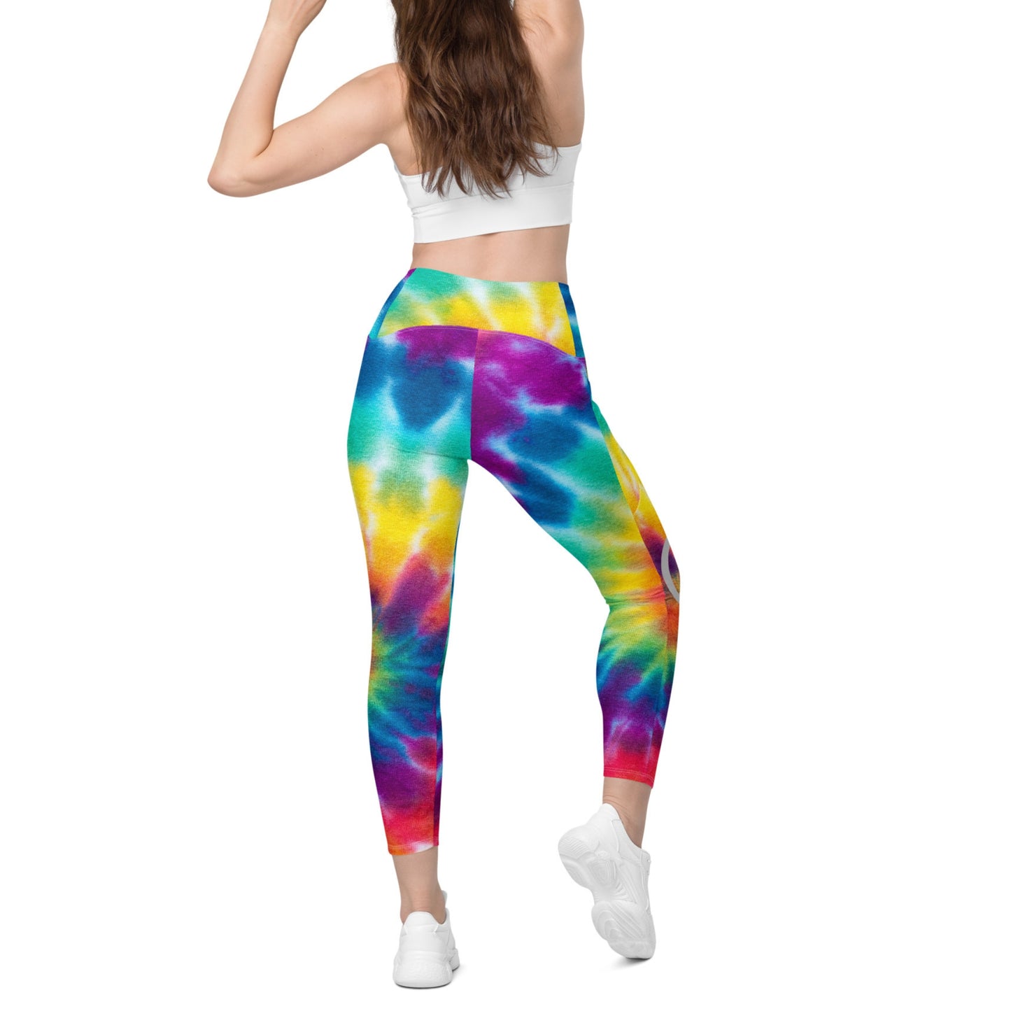 Trippin Out Tie-dye Crossover Leggings with Pockets