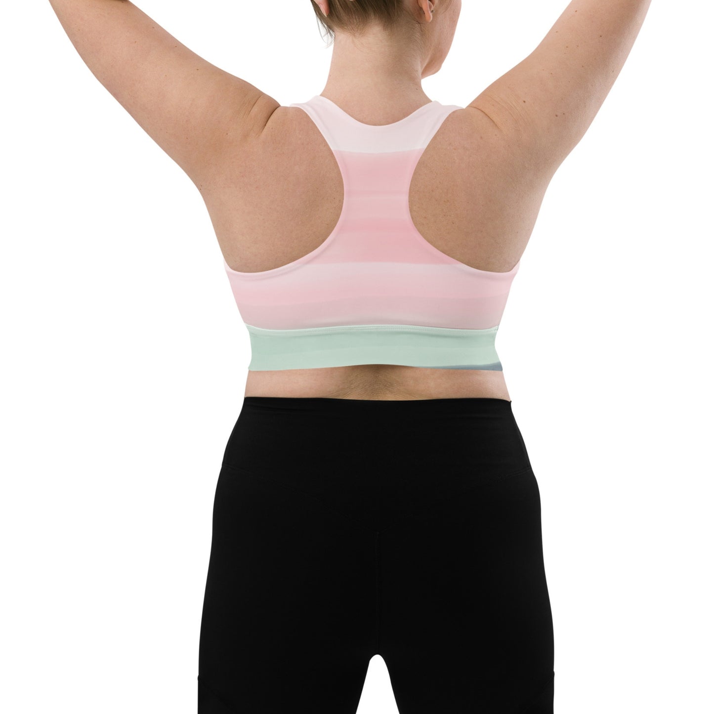 Calming Groovy Peace Sign Longline Sports Bra