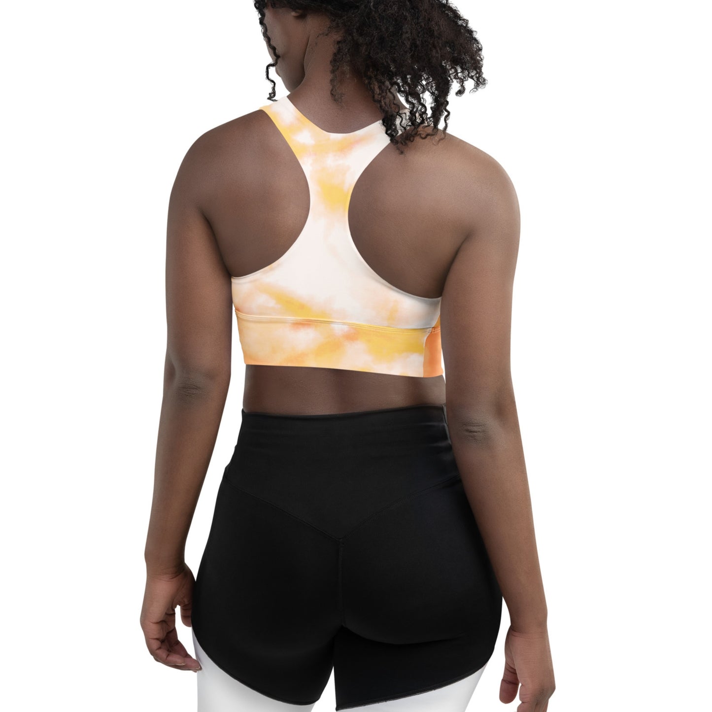Sunrise Tie-Dye Peace Sign Longline Sports Bra