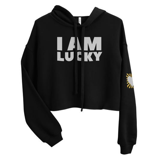 I Am Lucky Manifesting Women's Crop Hoodie