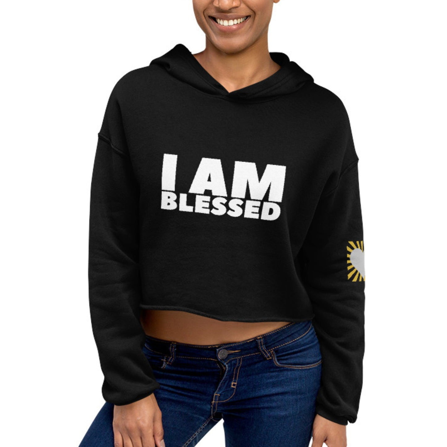 I Am Blessed Manifesting Women's Crop Hoodie