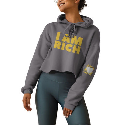I Am Rich Manifesting Women's Crop Hoodie