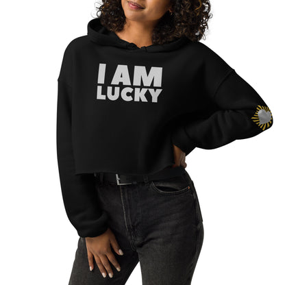 I Am Lucky Manifesting Women's Crop Hoodie