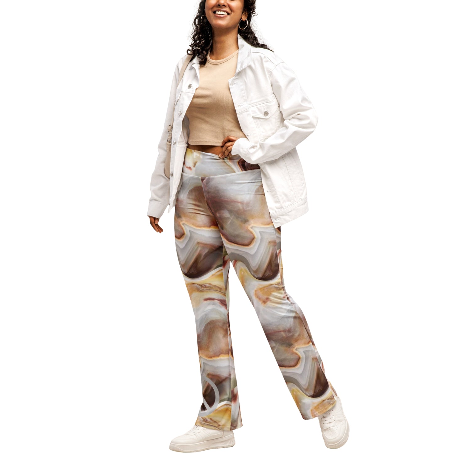 Trippy Gold Peace Sign Pants