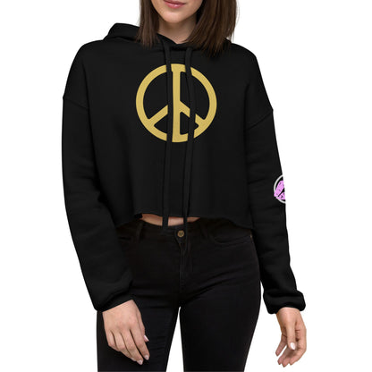 Peace in Gold Women's Cropped Hoodie