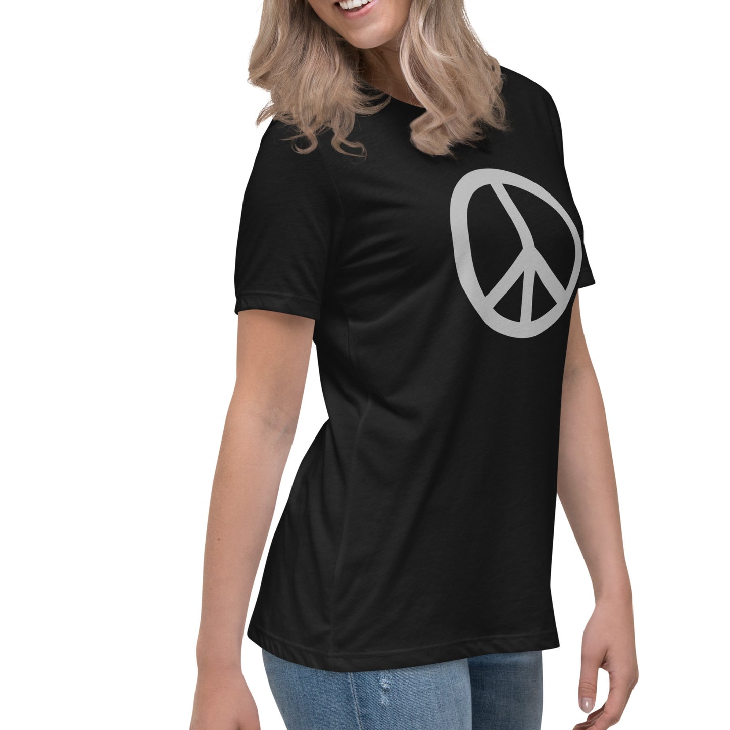 Peace in Silver Metallic Women's T-Shirt