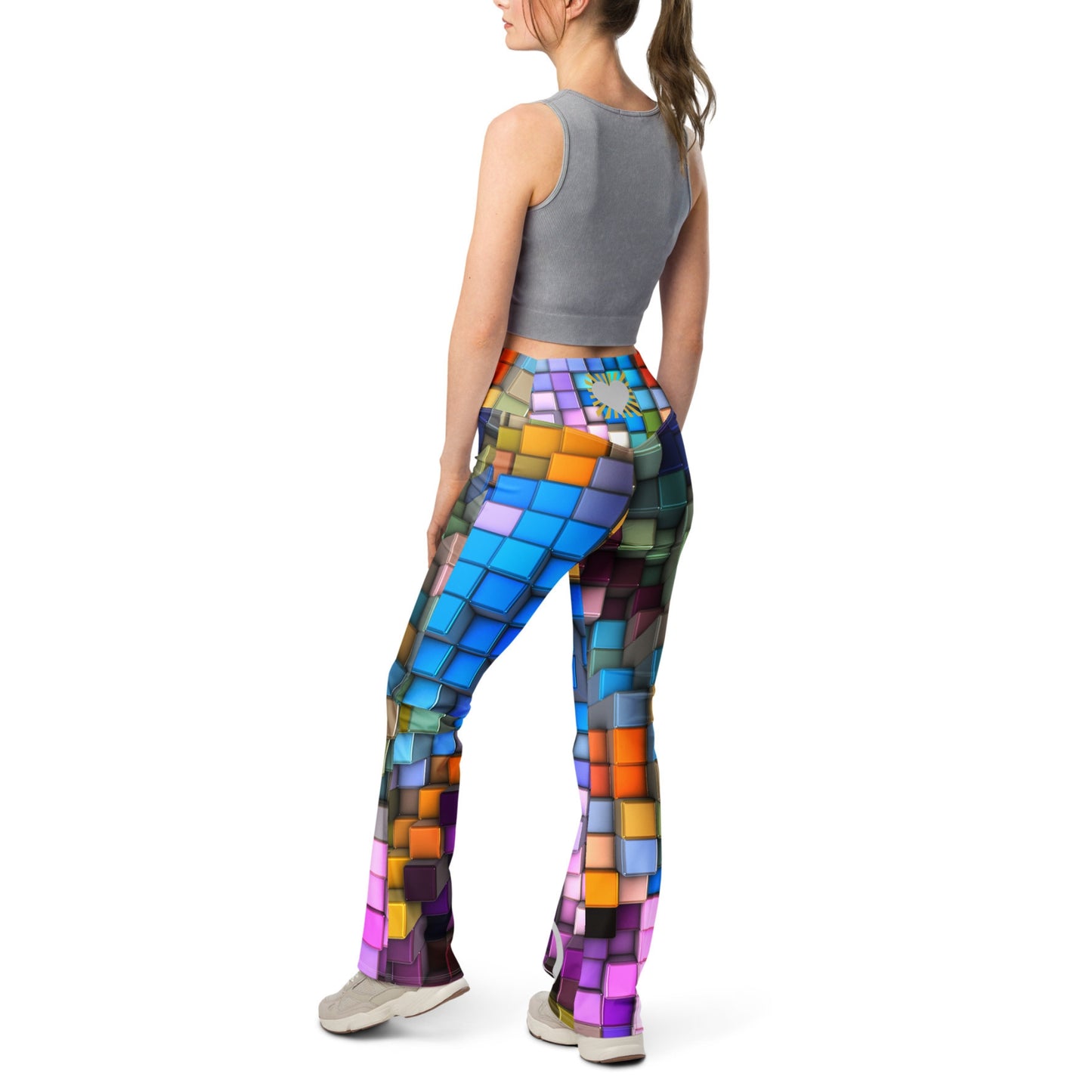 Colorful Mirror Ball Peace Sign Pants