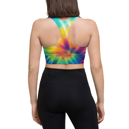 Trippin Out Peace Sign Longline Sports Bra