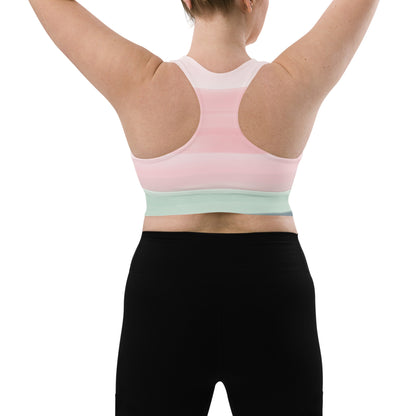 Calming Groovy Peace Sign Longline Sports Bra