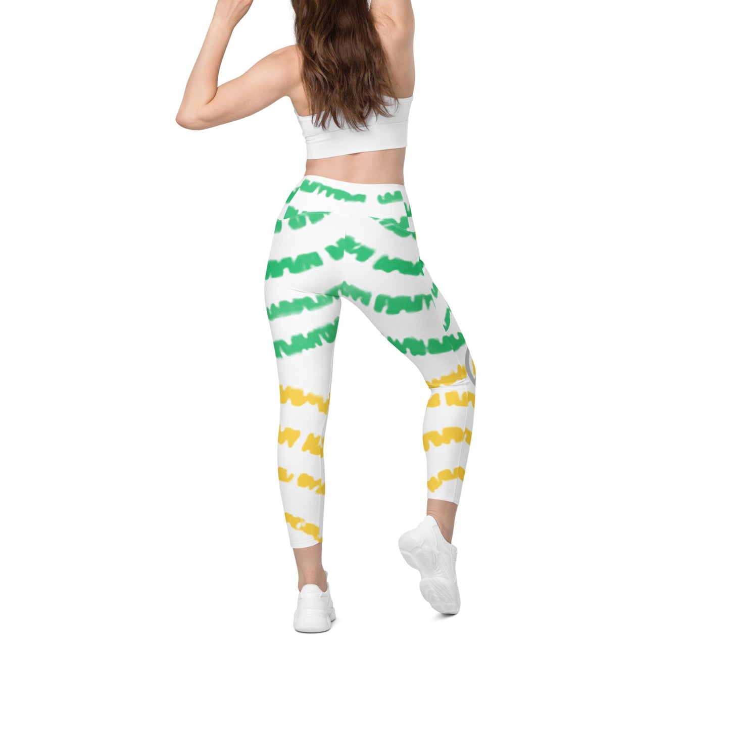 Lemon Lime Crossover Leggings With Pockets