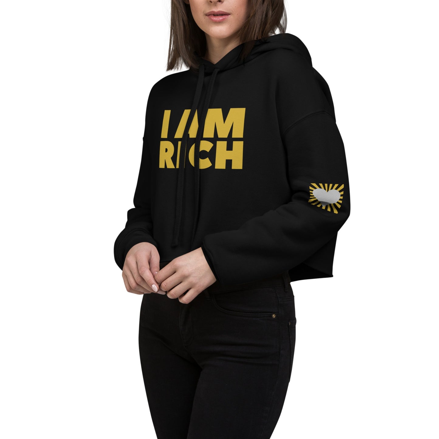 I Am Rich Manifesting Women's Crop Hoodie
