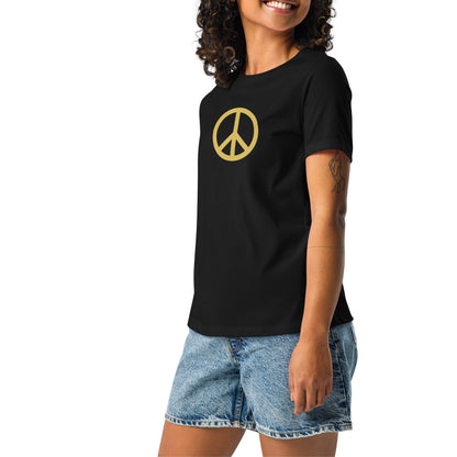 Peace in Gold Metallic Women's T-Shirt