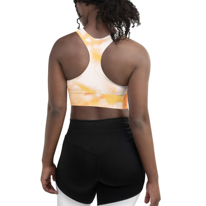 Sunrise Tie-Dye Peace Sign Longline Sports Bra