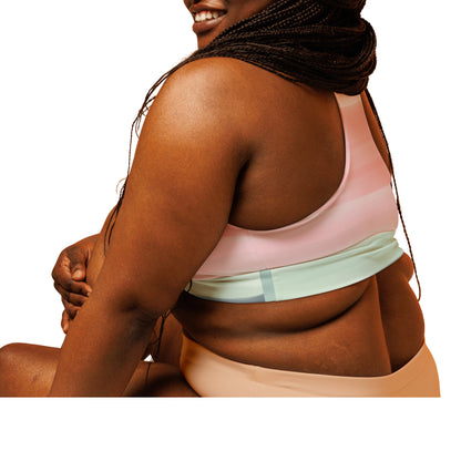 Calming Groovy Peace Sign Longline Sports Bra