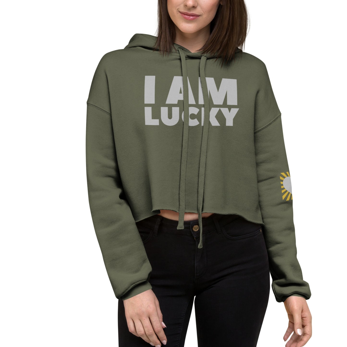 I Am Lucky Manifesting Women's Crop Hoodie