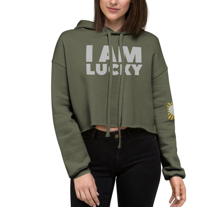 I Am Lucky Manifesting Women's Crop Hoodie