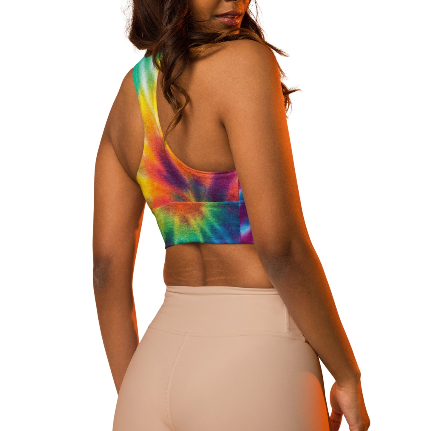 Trippin Out Peace Sign Longline Sports Bra