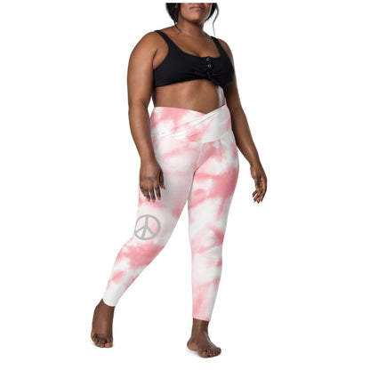 Pretty in Pink Tie-Dye Crossover Leggings With Pockets