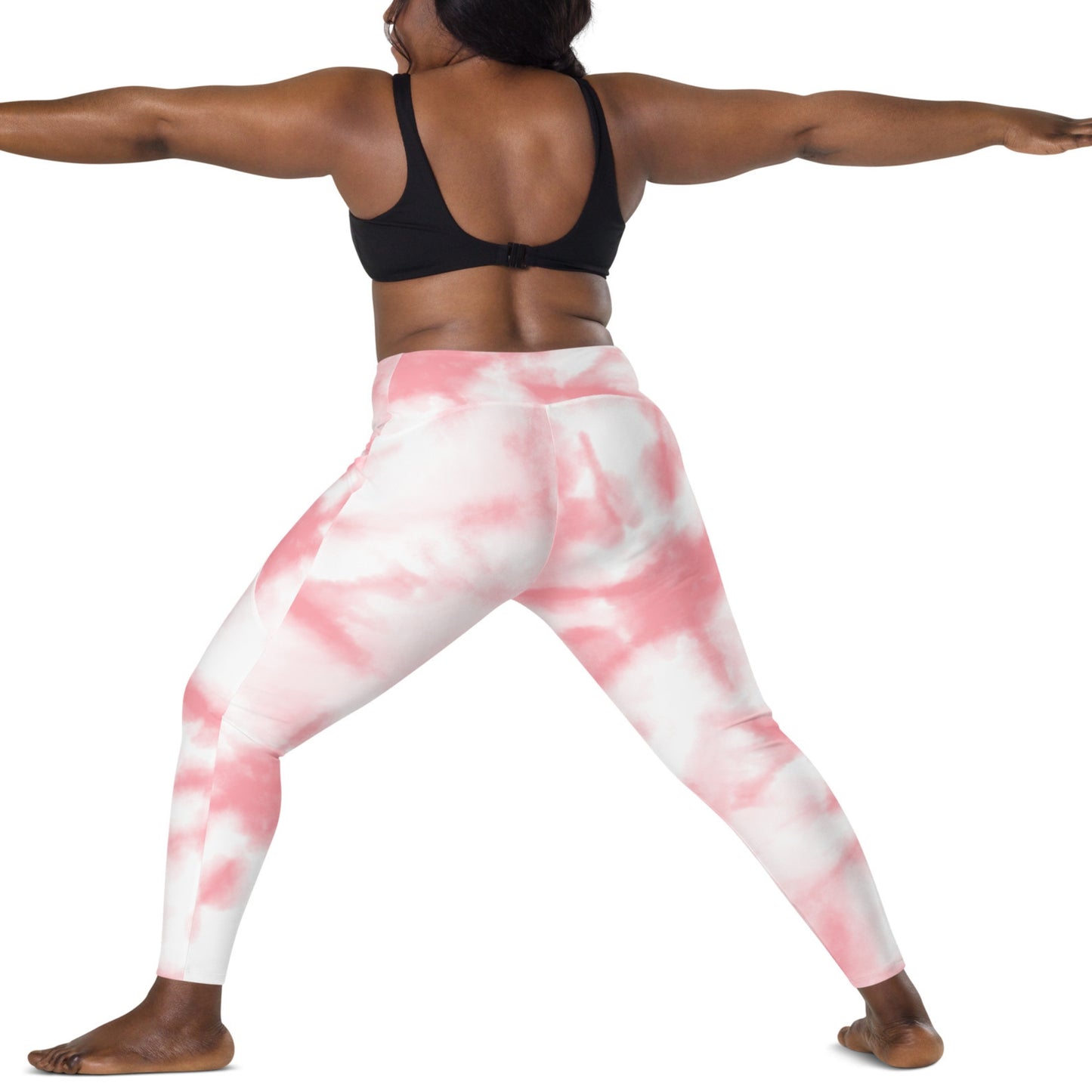 Pretty in Pink Tie-Dye Crossover Leggings With Pockets