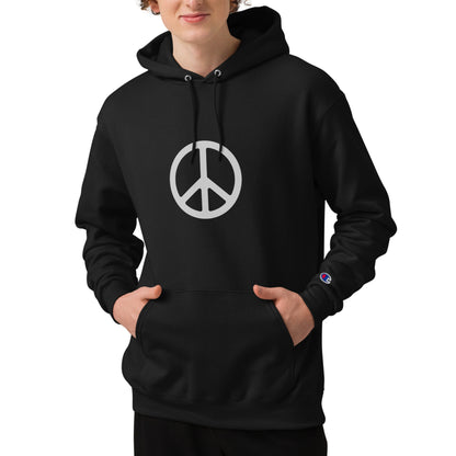 Peace in Silver Unisex Champion Hoodie