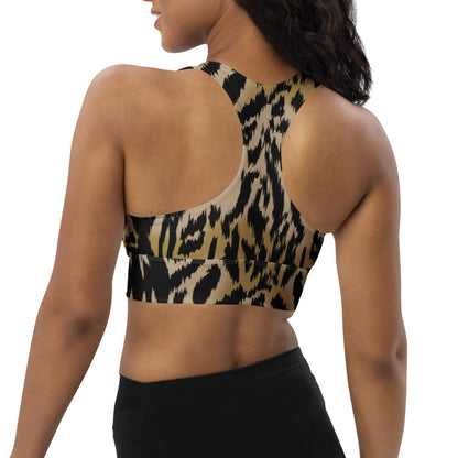 Wild Animal Peace Sign Longline Sports Bra