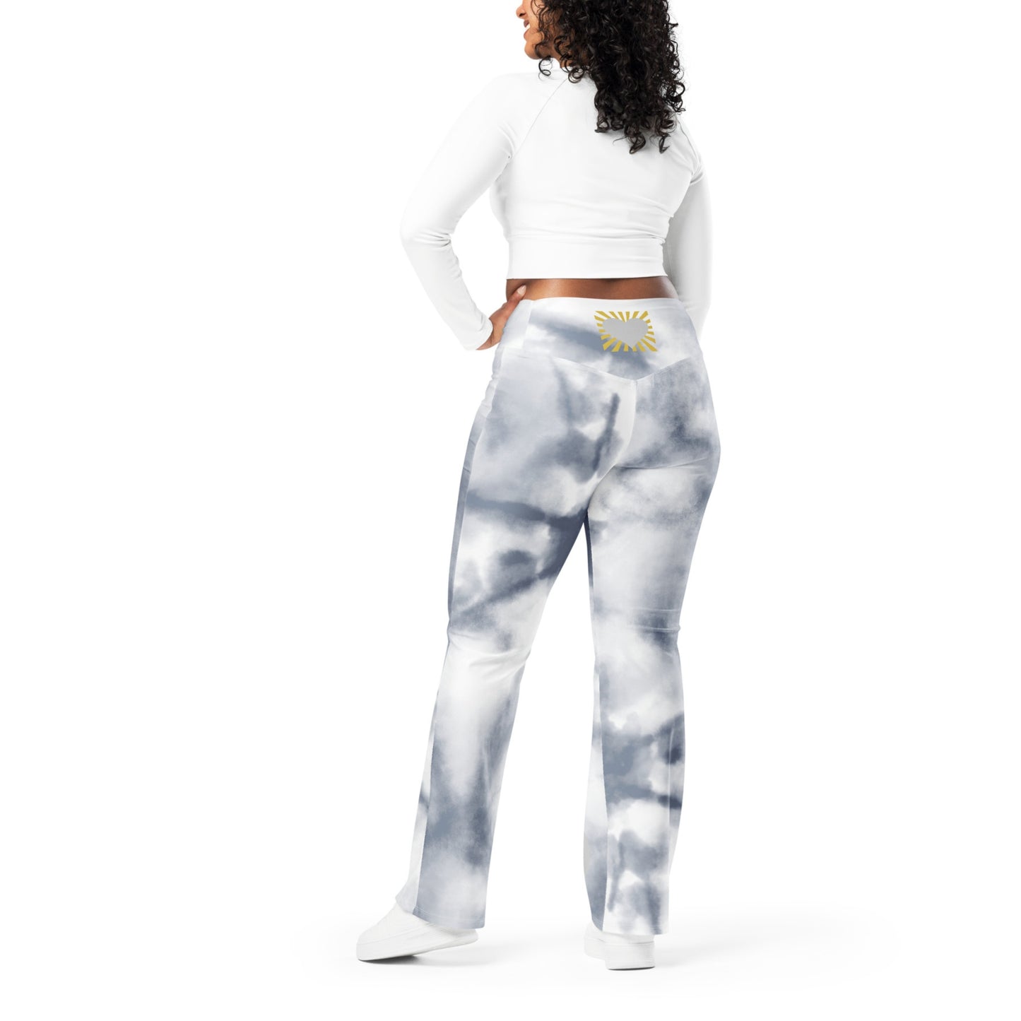 Black Tie Dye Peace Sign Pants