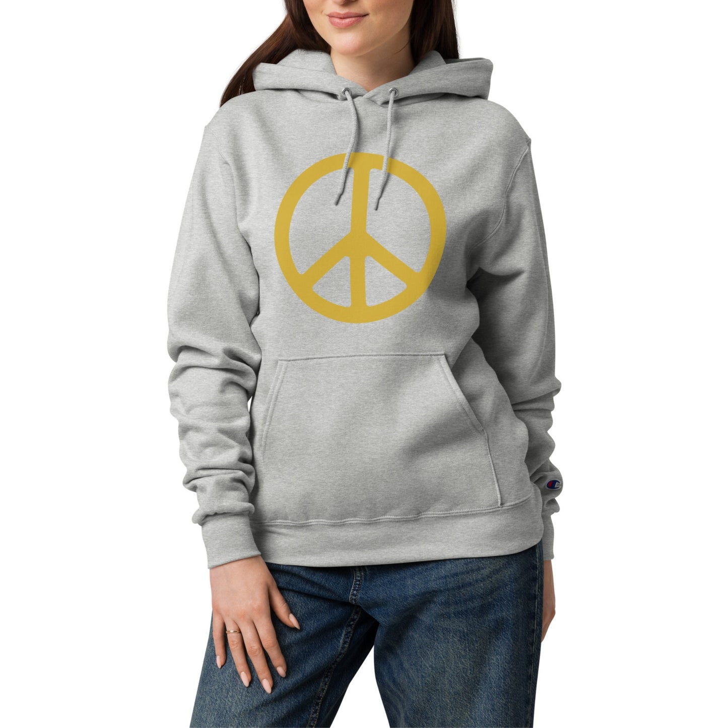 Peace in Gold Unisex Champion Hoodie