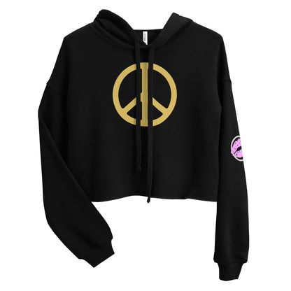 Peace in Gold Women's Cropped Hoodie