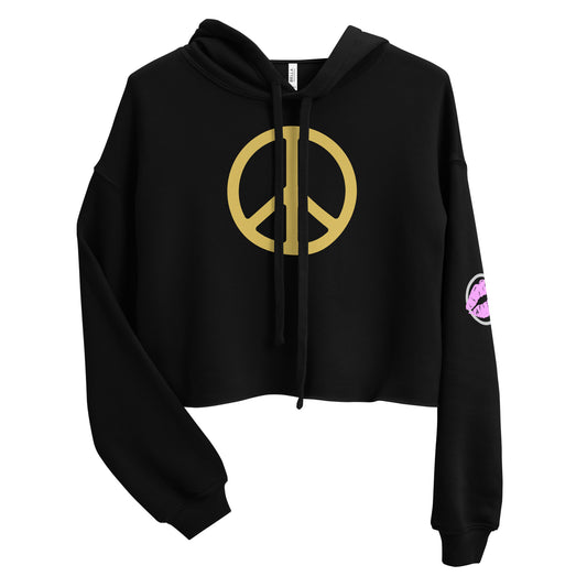Peace in Gold Women's Crop Hoodie