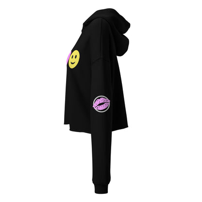 Peace Love Happiness Women's Crop Hoodie