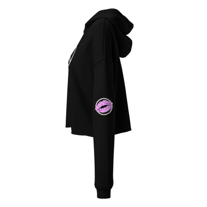 Silver Peace Sign Women's Cropped Hoodie
