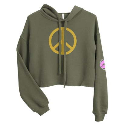 Peace in Gold Women's Cropped Hoodie