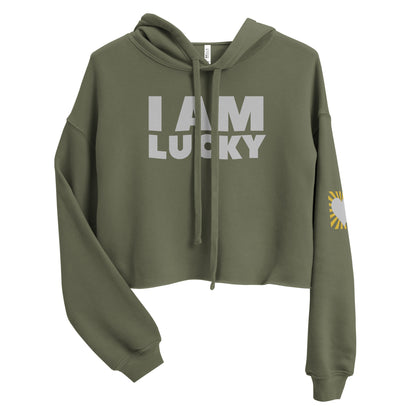 I Am Lucky Manifesting Women's Crop Hoodie