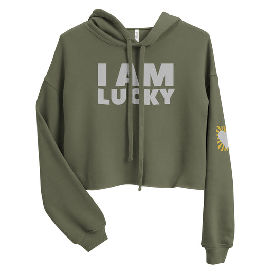 I Am Lucky Manifesting Women's Crop Hoodie