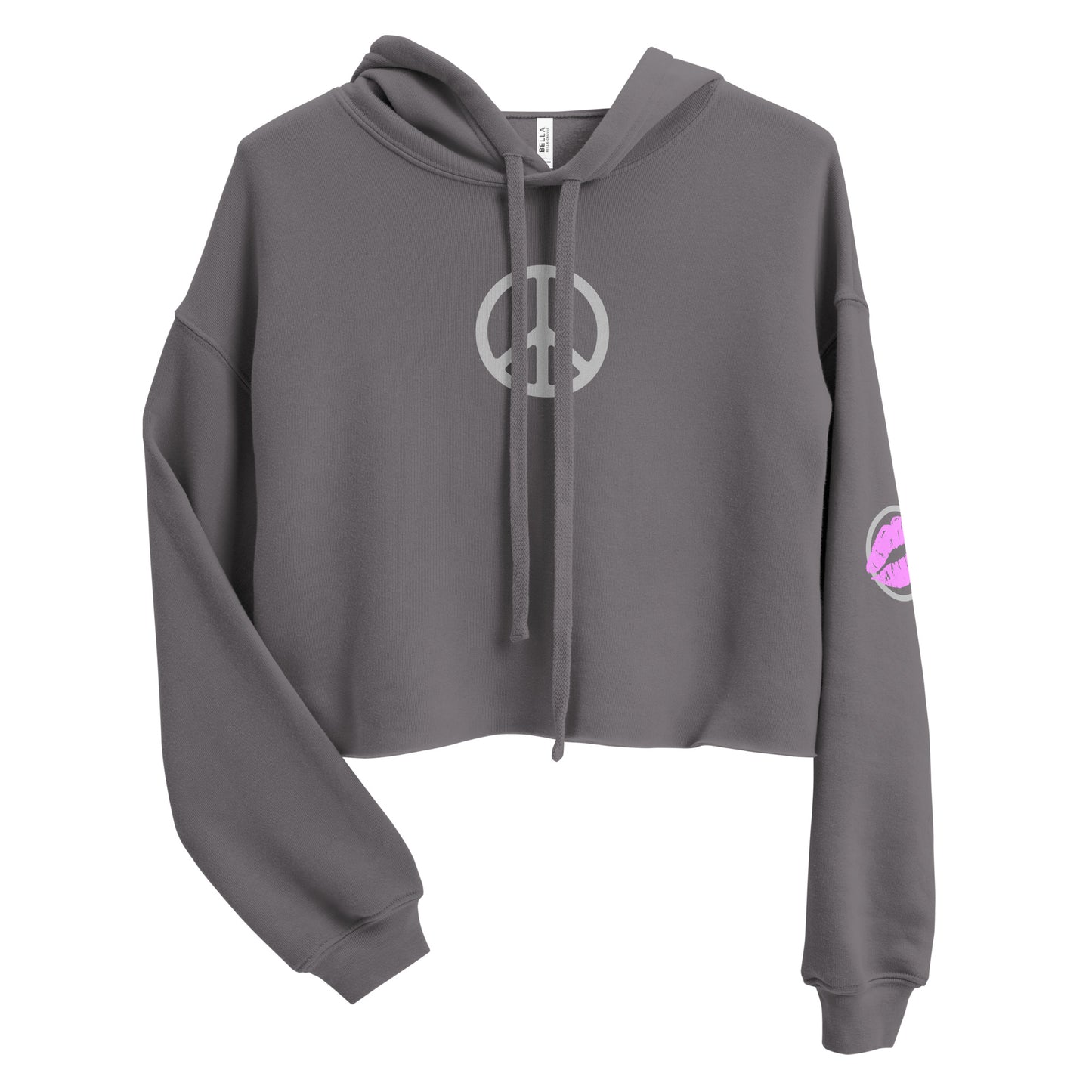 Silver Peace Sign Women's Cropped Hoodie