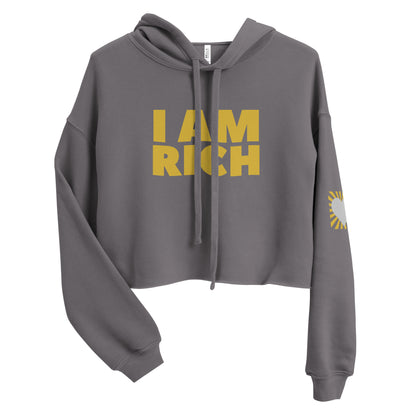 I Am Rich Manifesting Women's Crop Hoodie