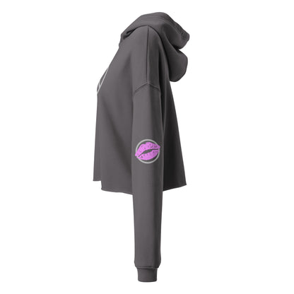 Silver Peace Sign Women's Cropped Hoodie